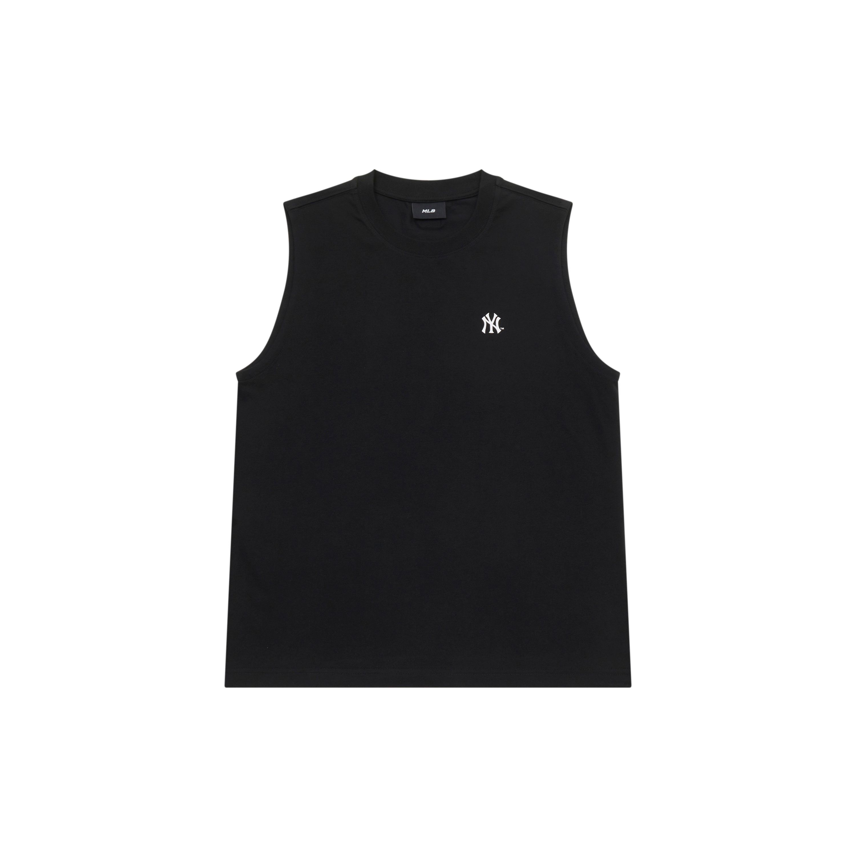 MLB New York Yankees Basic Serie SS25 Einfarbige lockere bequeme Basic Weste mit kleinem Logo Ärmellos Vielseitig Unisex Oberteile Schwarz 3ATOB0153-50BKS XS black