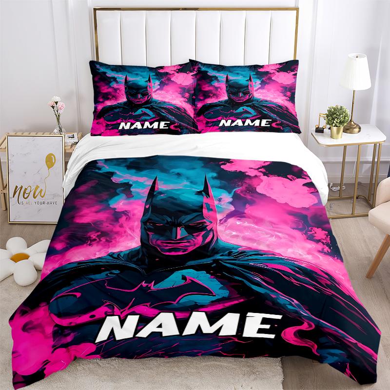 Custom Textile Batman Poster Bedding 3 Piece Set HD Print Duvet Cover Pillowcases for Teens Adult Bedroom Decoration