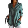 European Style Women Solid Pleated Shirt with Lapel and Roll Up Sleeves