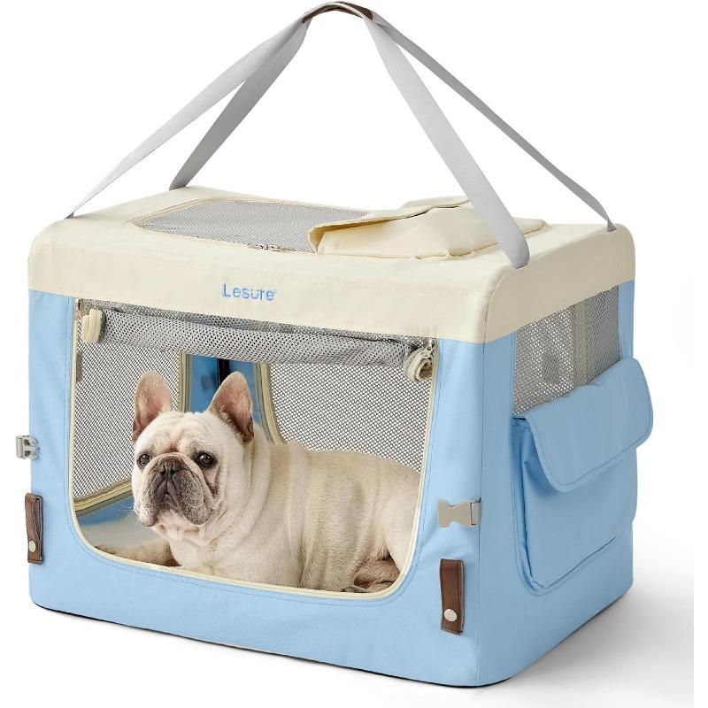 Zusammenklappbare Reise-Hundebox für kleine Hunde, Tragbare weiche Haustierbox für Outdoor & Indoor, Faltbares Stoff-Hundegehege mit Griff
