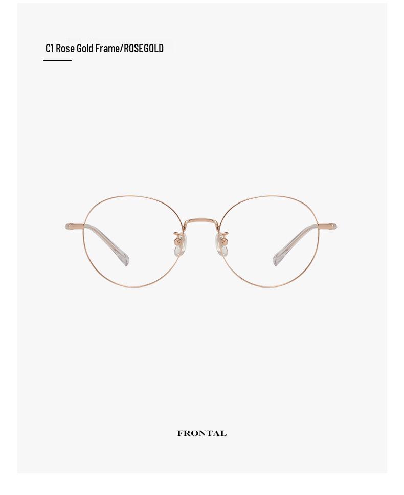 Ultralight Pure Titanium Vintage Round Eyeglass Frames 51 - Simple, Fashionable Design, Compatible with Prescription Lenses