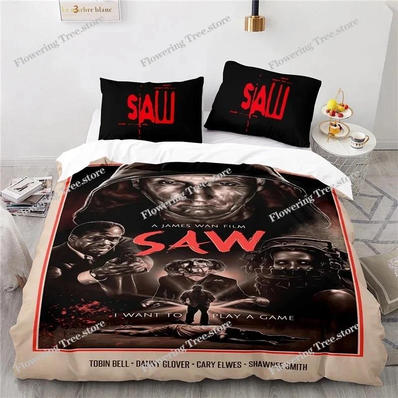 Horror Movie Saw 3D Bedding Set Print Duvet Cover Sets with Pillowcases Home Textile Twin Full Queen King Size for Bedroom Decor