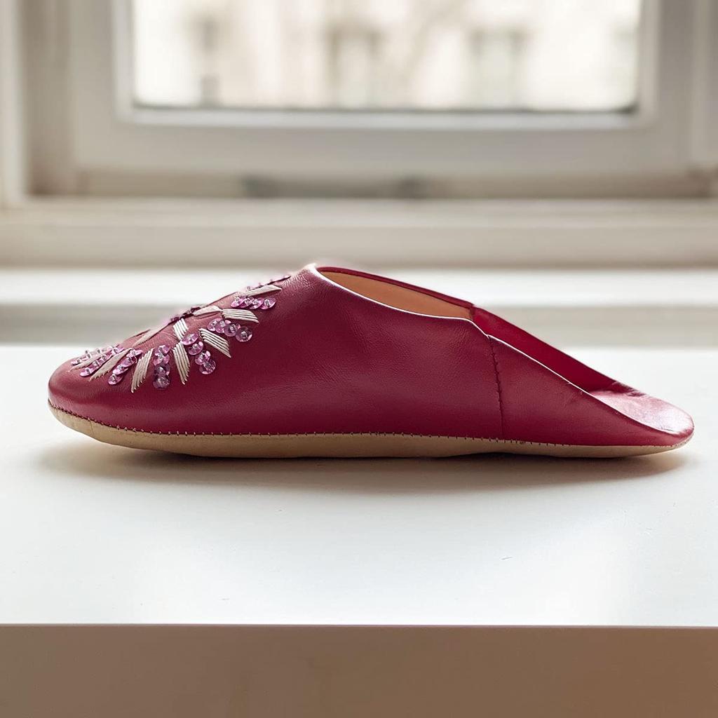 Sequined Babouche Bags Baroque Rose L [dear Morocco] // // (24.5 Cm)