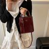 Trendy Pu Leather Shoulder Bag with Love Keychain Pendant Chic Crossbody Bags High Quality Versatile Small Square Bag for Women