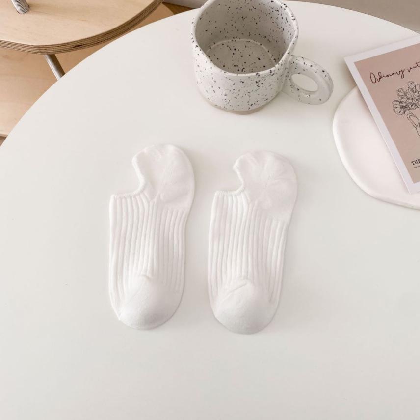

Белые силиконовые нескользящие женские невидимые носки - японский стиль, двойная игла, анти-пиллинг, впитывающие пот, низкие для весны/лета One Size