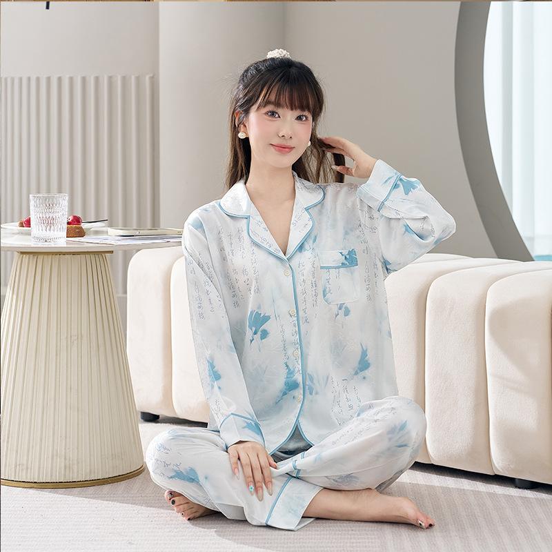 Factory goods 1011 spring new ice silk pajamas women's Douyin fashion cartoon Internet celebrity fashion loungewear suit