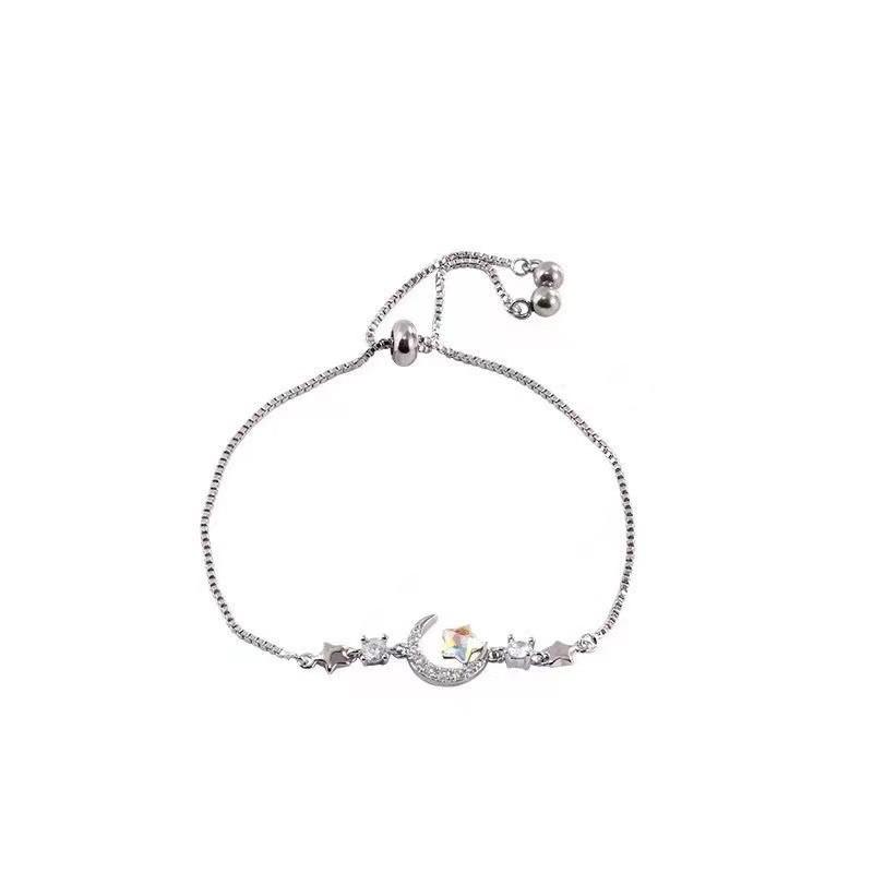 Star Moon Sophisticated Zircon Bracelet For Women Fashionable Chic Jewelry