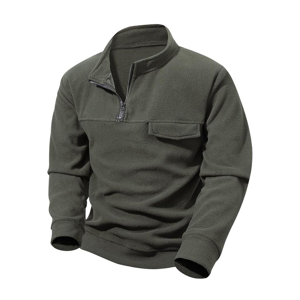 Men Oversized Casual Stand Collar  Cargo Sweatshirts Workout Mens Sweaters