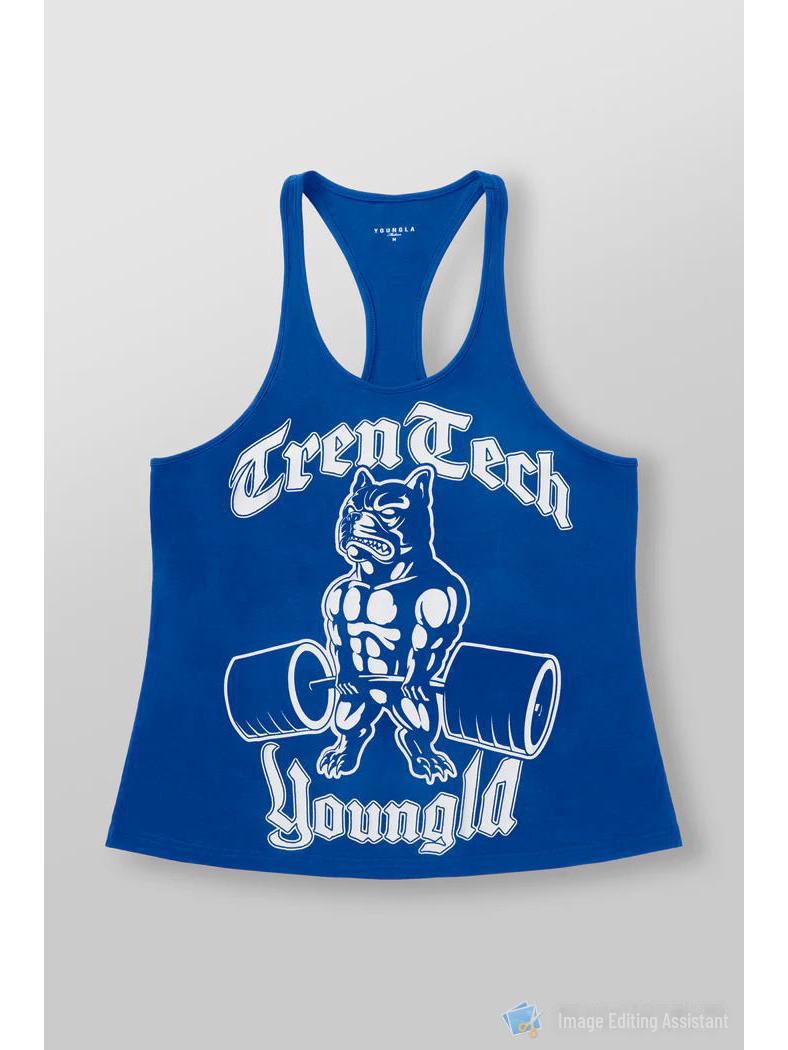 

Мужской жилет для фитнеса без рукавов в американском стиле YoungLA - хлопковый жилет для бега L синий