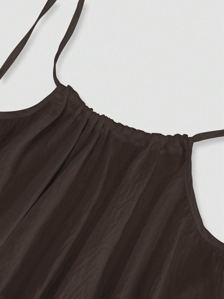 2025 Długa Sukienka Wakacyjna dla Kobiet na Ramiączkach Spaghetti, Bez Pleców, Luźna