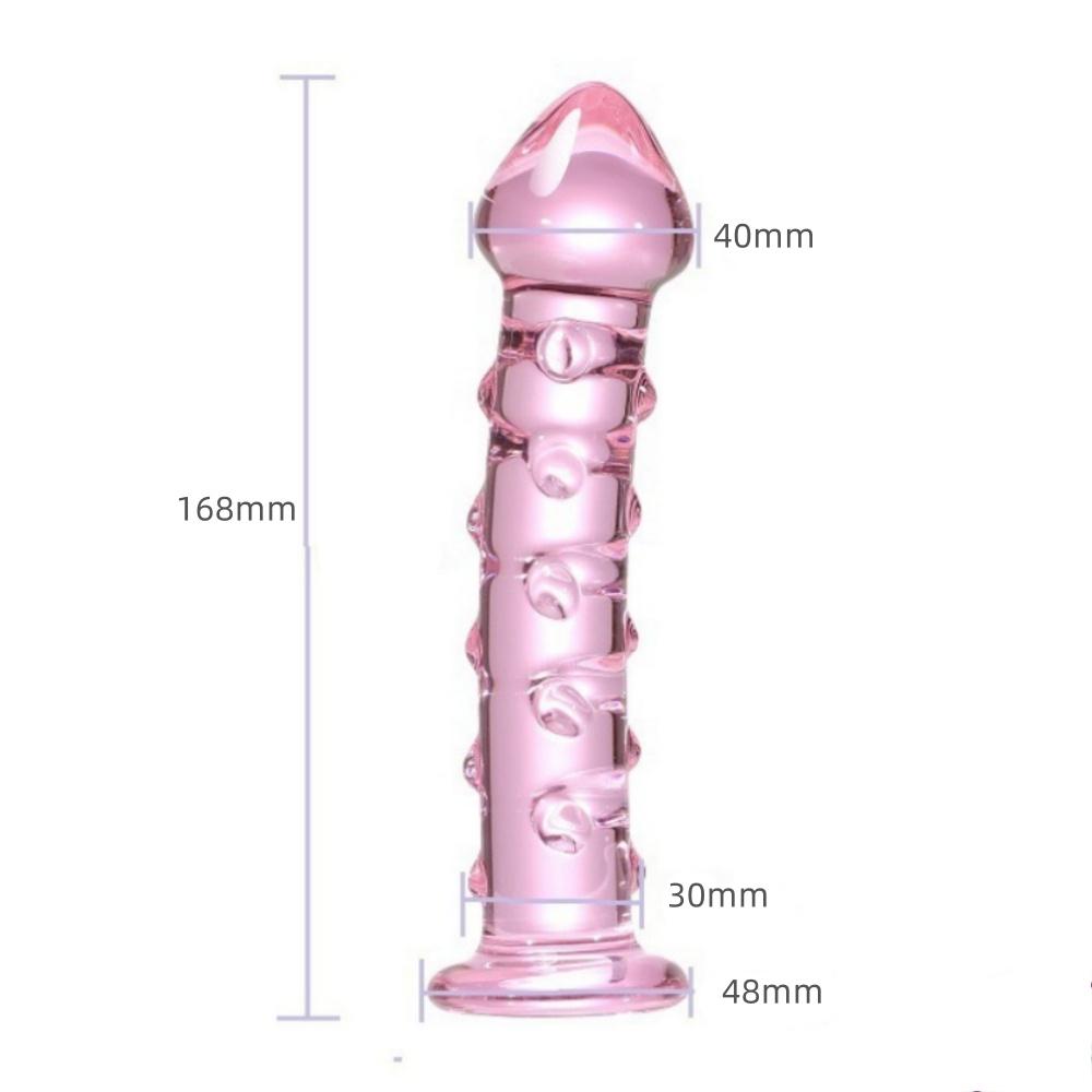 Glass Pink Clear Color Dot Crystal Wand Quantity Plug