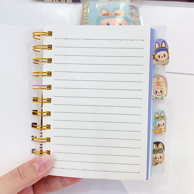 Cute Mini Labubu Coil Notebook Cartoon Portable Coil Book Daily Planer Notepad Office Supplies Students Stationery Gifts