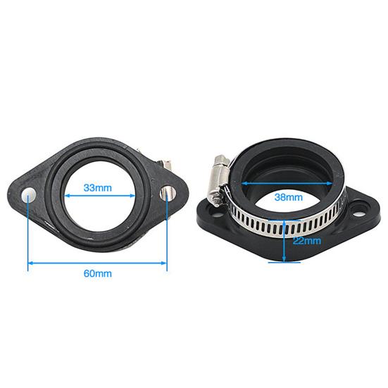 Adaptador de interfaz de goma del colector de admisión del carburador de la motocicleta para PWK32 34