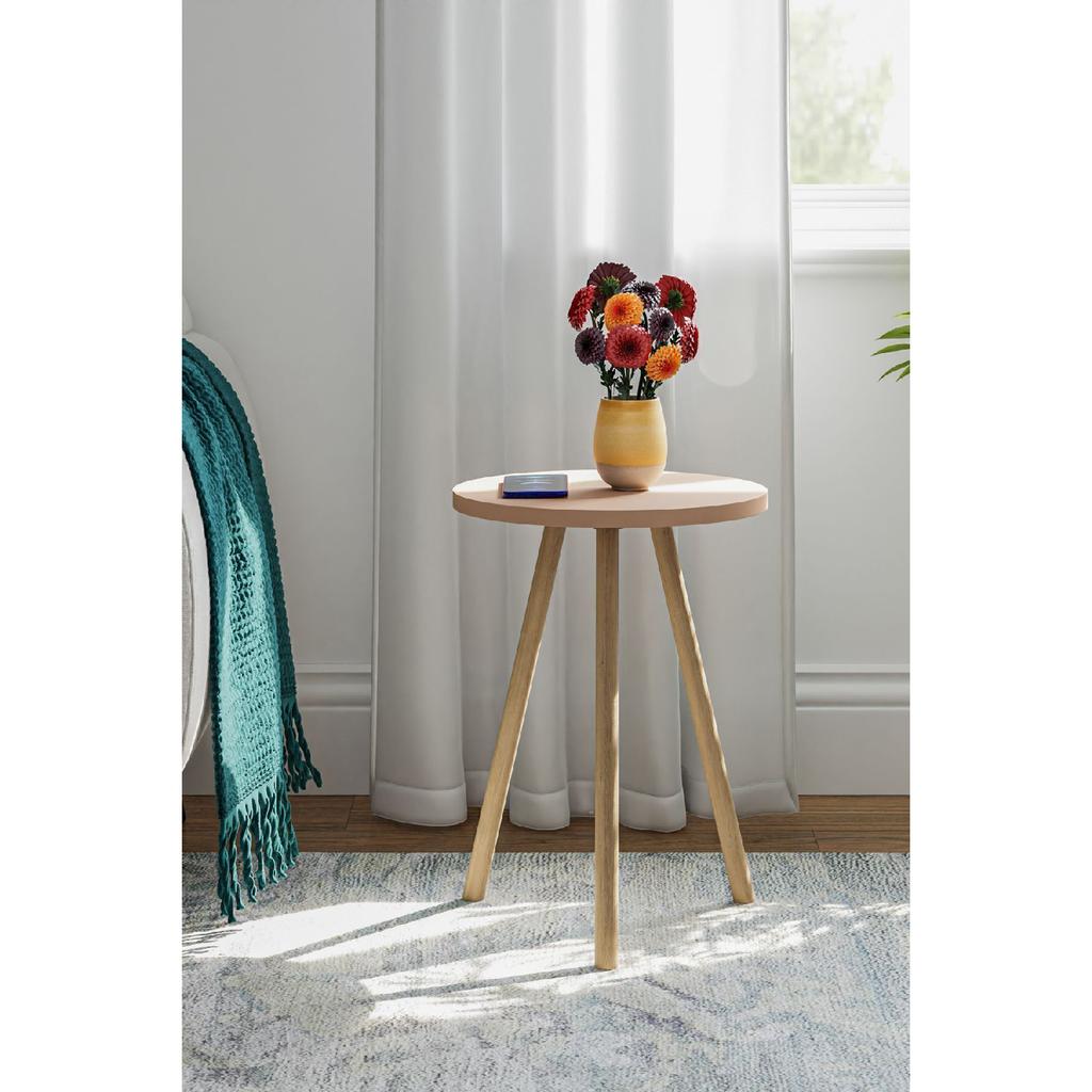 Round Side Coffee Table Single Nesting Coffee Table With Wooden Legs