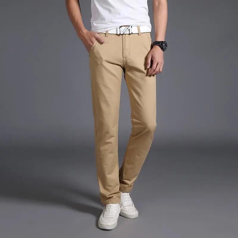 

Однотонные деловые брюки-карандаш, мужские повседневные рабочие длинные брюки 36