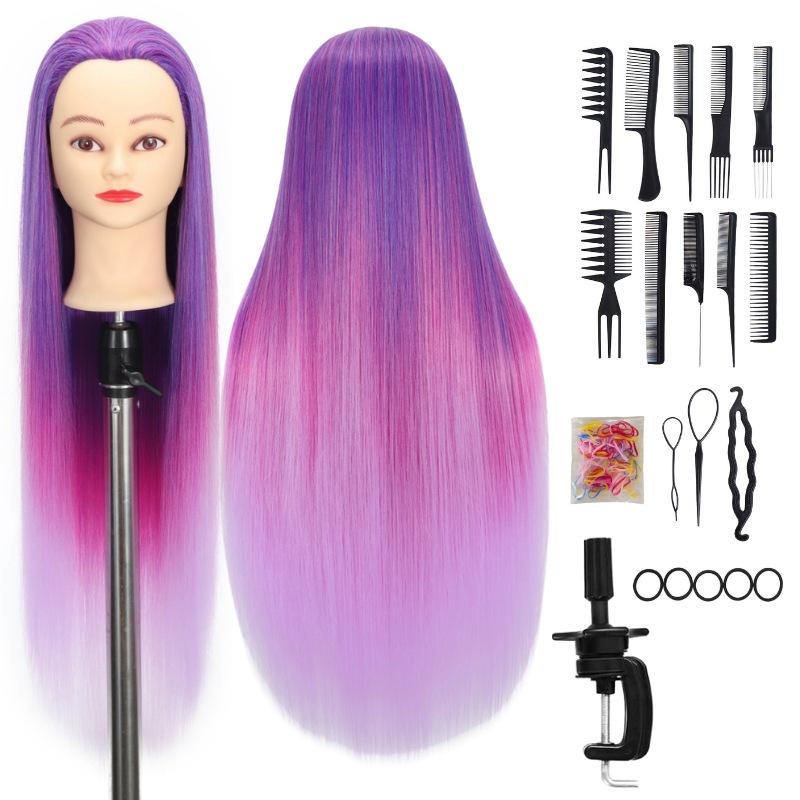 High Temperature Fiber Wig Mannequin Head for Hairdressing and Haircutting Training