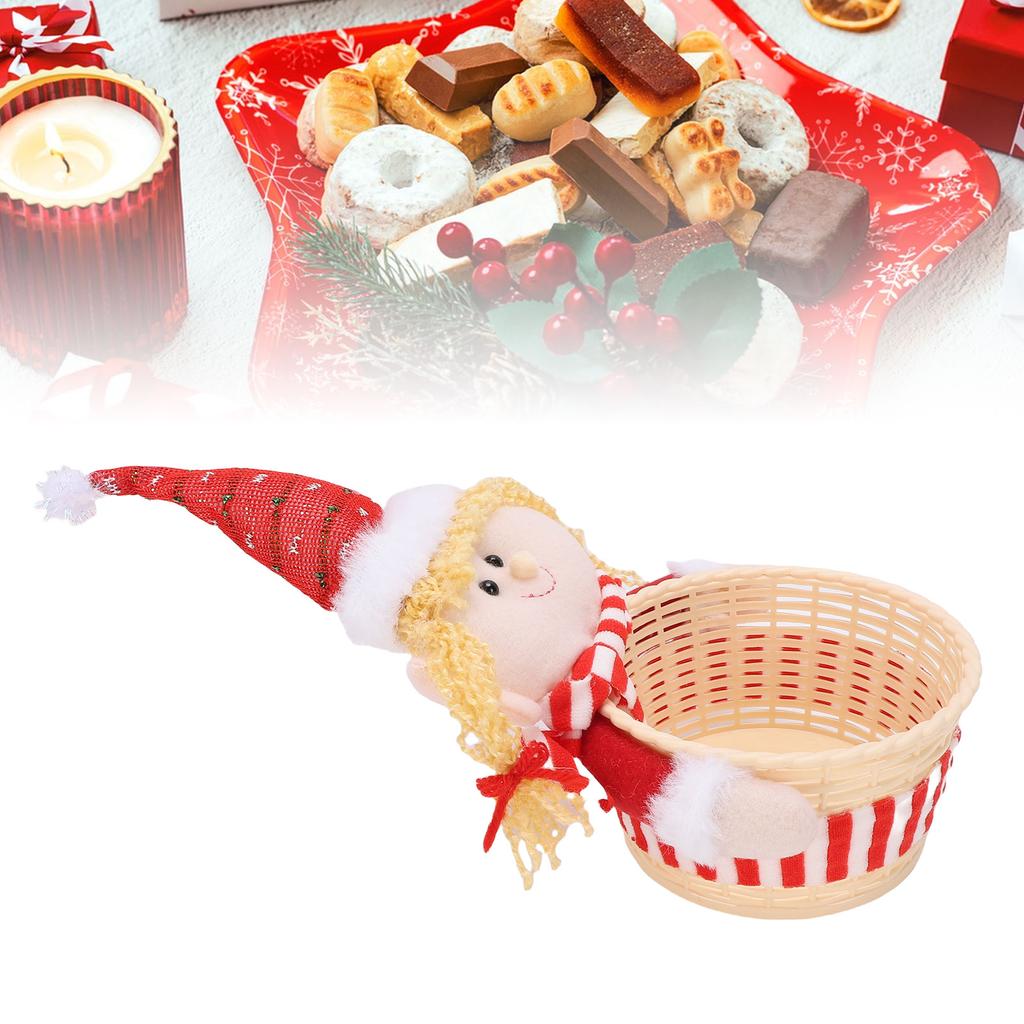 Xmas   Basket Dish Bowl Xmas Snack Dried Fruits Nuts Storage Holder for Table Desk Decoration