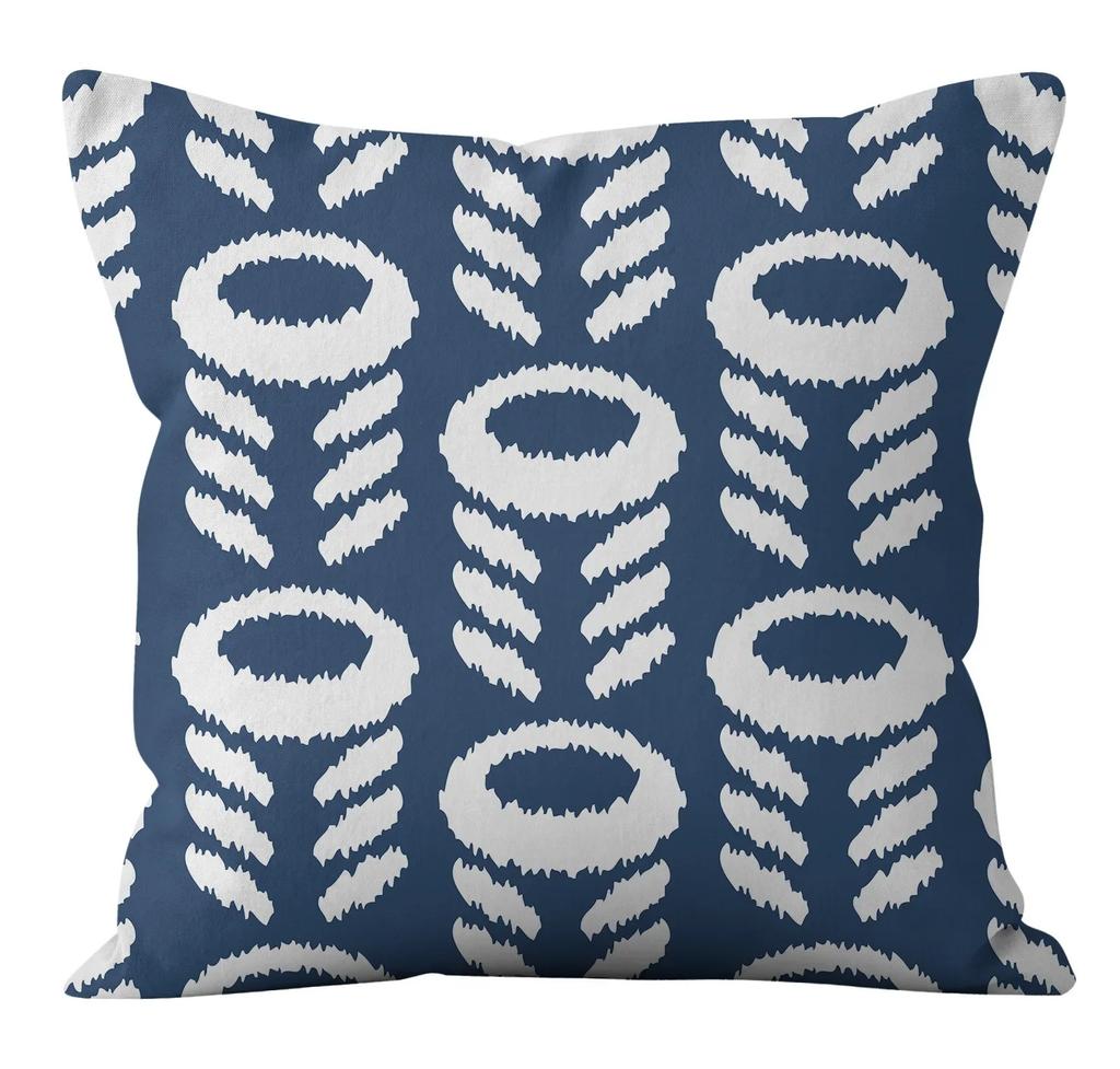 Modern Fashion Nordic Sofa Simple Cushion Cover Living Room Decoration Pillow Cover Navy Blue Geometric Pillow Cover