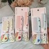 2pcs/set Fruit Pattern Hairbrush Set Rat Tail Comb with Fine Teeth & Wide Tooth Brush for Smooth Styling, Colorful Floral Design Hair Brushes