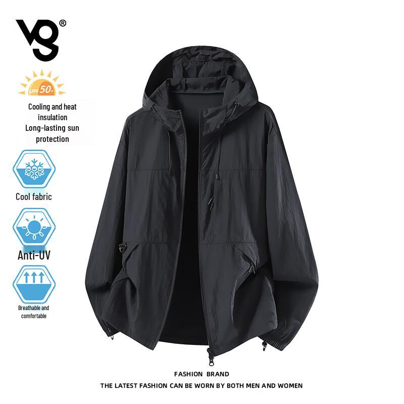 VUUG Men's Hooded Ice Silk UPF 50+ Sun Protection Jacket