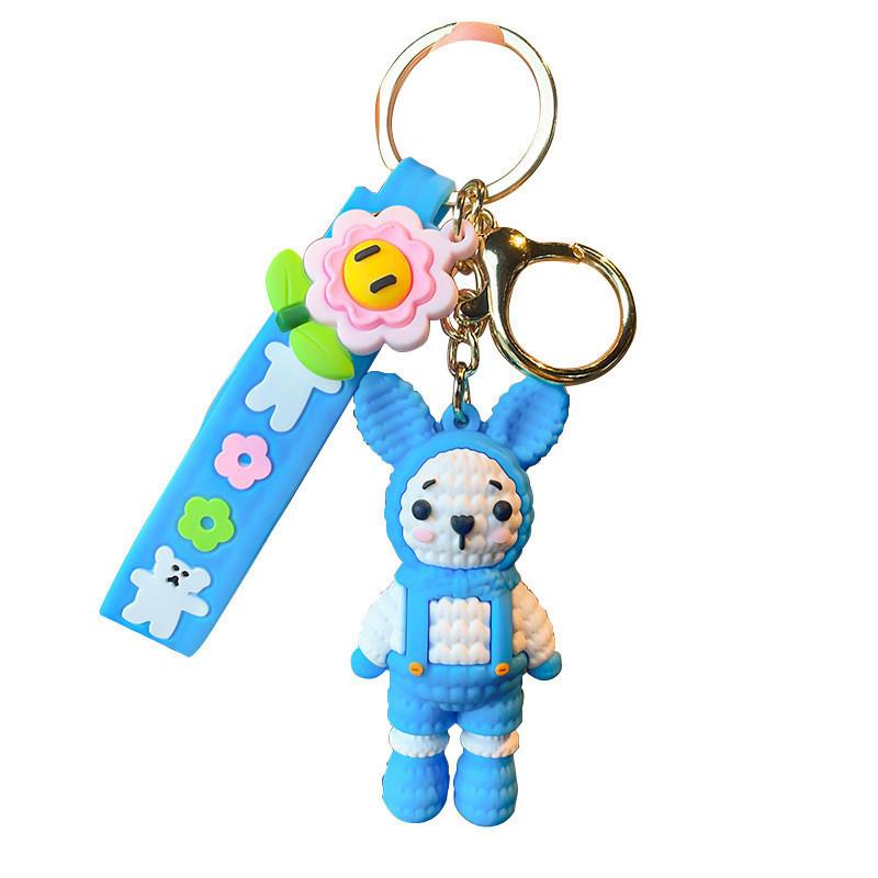 Colorful Knitted Rabbit Keyring Charming Silicone Gift For Parties And Celebrations