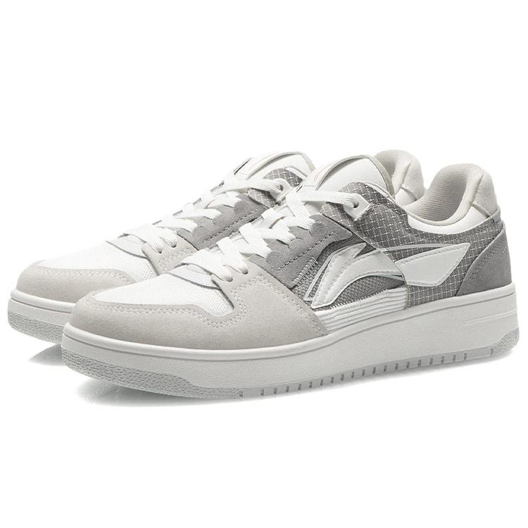 New LiNing Tianji Lightweight And Wear Resistant Low Top Skateboard Shoes Men's Ecru Gray