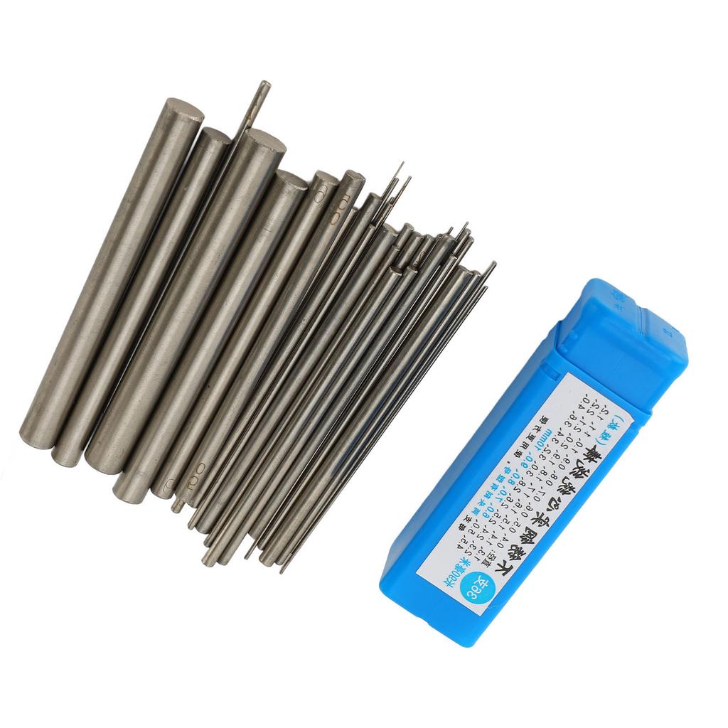 36PCS Wire Winding Rod Stainless Steel Solid Round Metal Rod for Jewelry Making with Storage Box