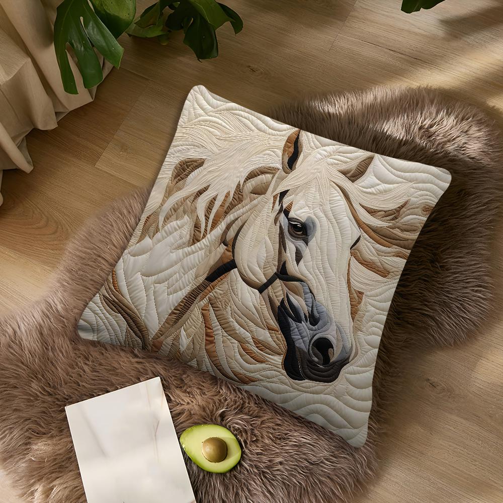 Horse cushion Fashion cover Pillowcase cool DoubleSided Printing Sofa Cushion Bedroom Bedside PillowCover