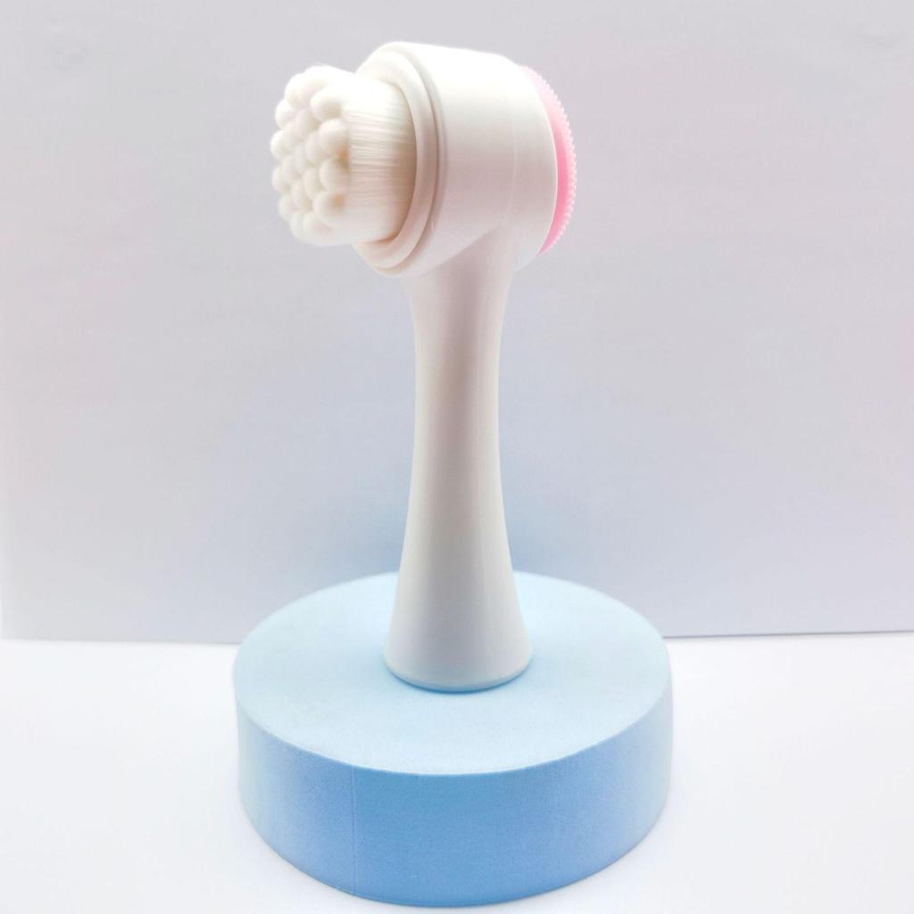 Weiche Silikon-Doppelseiten-Gesichtsbürste zur Reinigung, zum Auftragen von Make-up und zur Entfernung von Mitessern