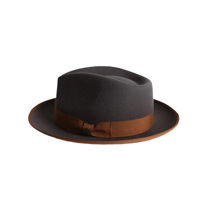 French Felt Hat Wool Top Hat Versatile Pure Wool Felt Hat
