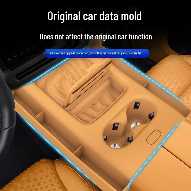 Li Auto i6 Wireless Charging Center Console Silicone Pad with Pocket for Water Bottle Protection
