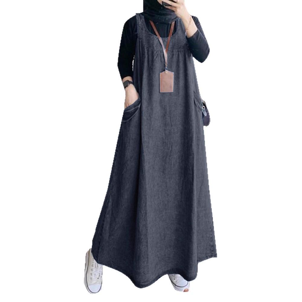 Długa sukienka jeansowa w stylu retro z kieszeniami z Azji Południowo-Wschodniej i Bliskiego Wschodu – kolekcja wiosna/jesień 2025