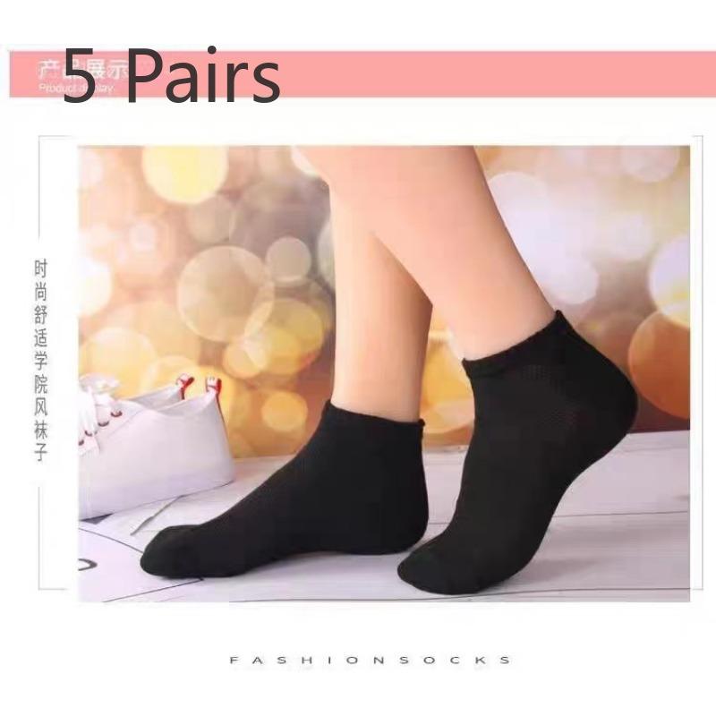 

5 пар мужских сетчатых носков Весна и лето Тонкие впитывающие пот дышащие деловые носки Повседневные низкие носки Невидимые короткие носки 5 pairs чёрный