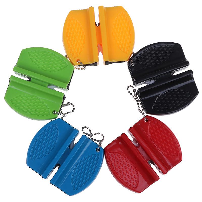 Portable Mini Kitchen Knife Sharpener Kitchen Tools Accessories Creative Butterfly Type Two-Stage Camping Pocket Knife Sharpener