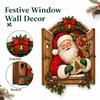 Retro 3D Christmas Self-Adhesive Wall Stickers, Removable Holiday Decals for Bedroom Wall Decor
