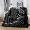 1pc Midnight Moonlit Skull Blanket Soft and Cozy Home Decor Gift for All Seasons, Living Room, Travel .K061