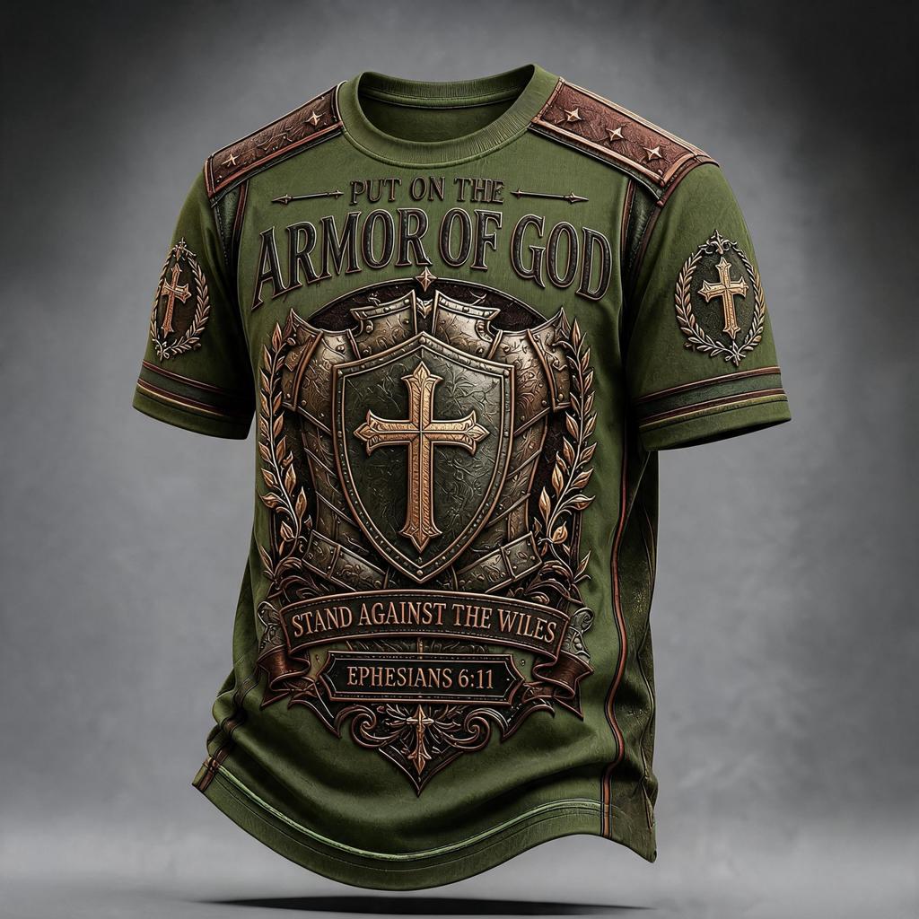 Men's Printed Neck Short Sleeve T-Shirt