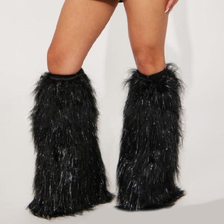 Faux Furs Leg Warmer,Y2K Warm Cozy Fuzzy Leg Warmer Boot Cuffs Cover for Womens