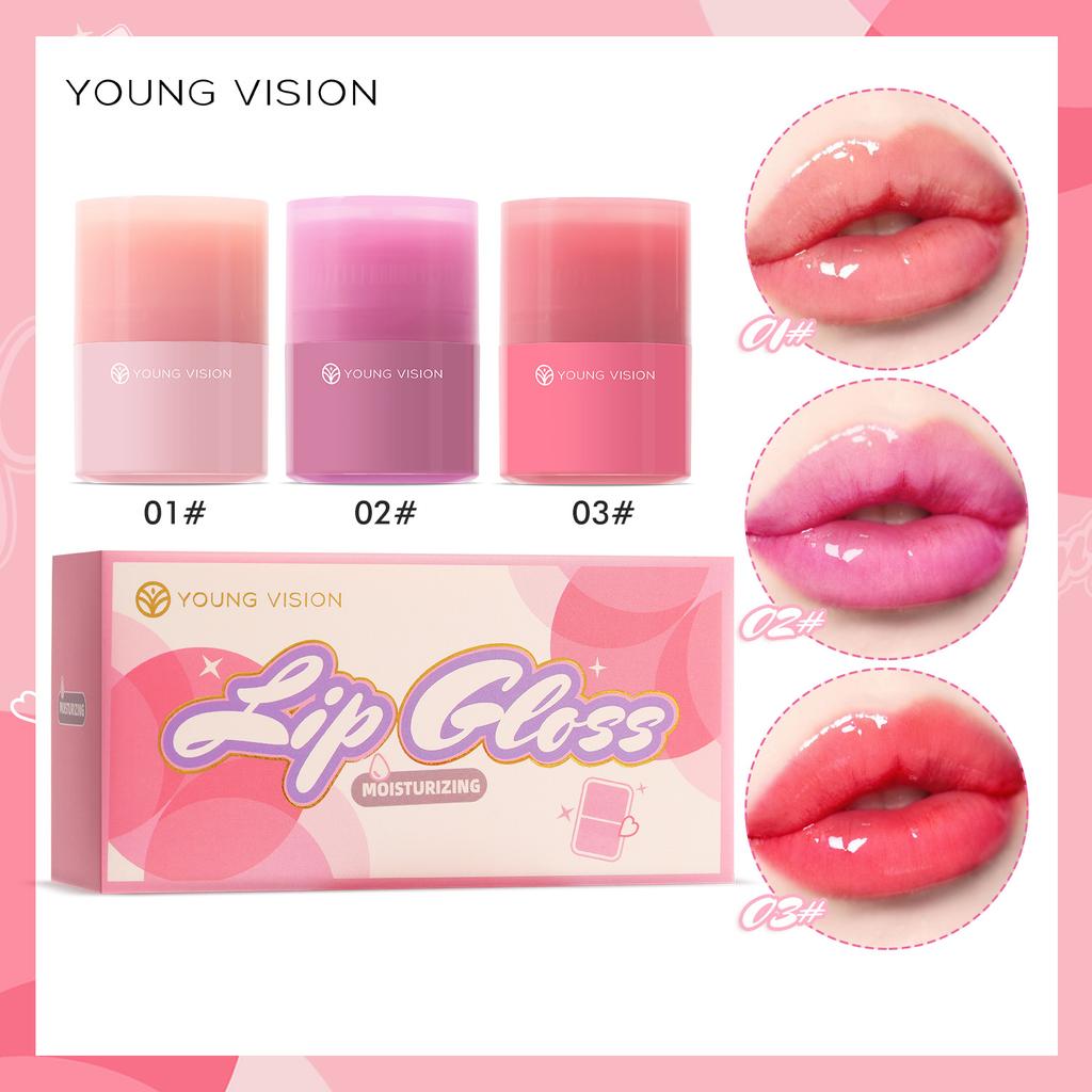 Twist Lipgloss 3-Farben-Set Volle Feuchtigkeit Candy Nude Durchscheinender Spiegel Lipgloss Feuchtigkeitsspendendes Lippenöl
