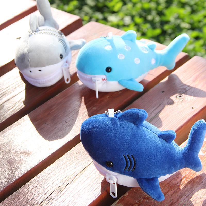 Cute Sea Animal Plush Collection: Manta Ray, Shark, Salamander Doll, Backpack, Coin Purse & Pendant.