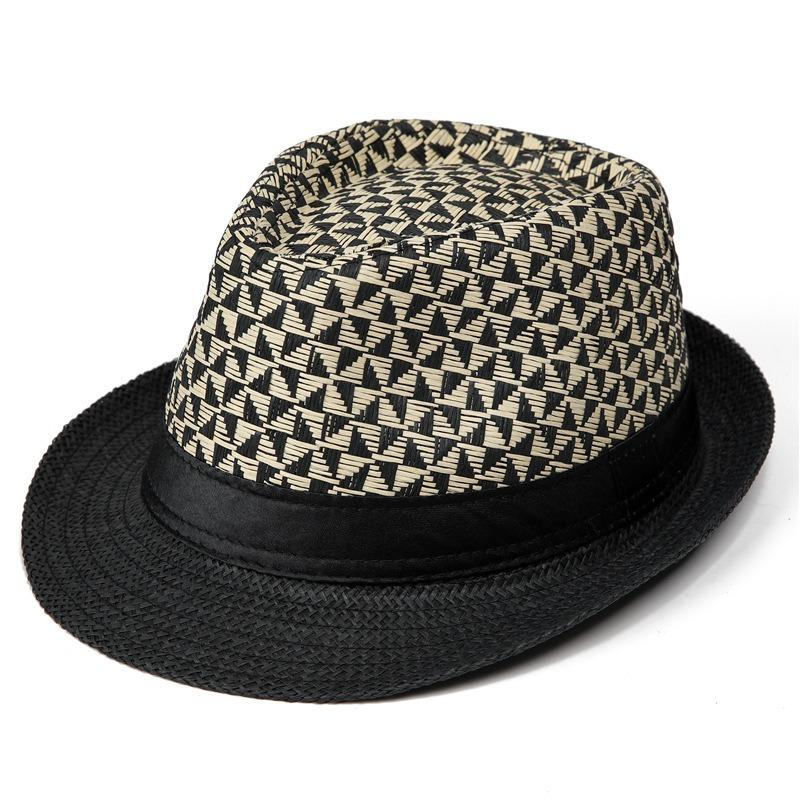 Men's Hat Summer Shade Straw Hat Woven Top Hat Outdoor Spring and Autumn British Jazz Hat