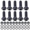 Round Head Screws Steel  Hexagonal Sockets  Bolts with Nut  & Washers Set Machine Equipment Fixing Simple To Use for DIY & Repair