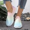 Fashion Gradient Color Women Flats Shoes Breathable Mesh Platform Sneakers Slip on Soft Ladies Casual  Women Shoes Tennis Flats
