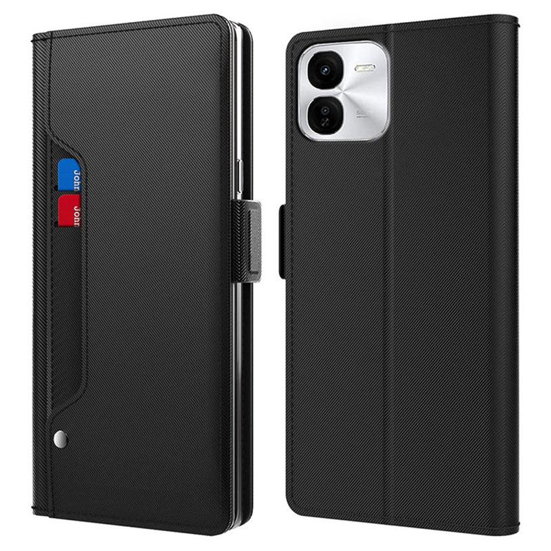 For vivo iQOO Z9x 5G Case Make Up Mirror PU Leather+TPU Flip Phone Cover