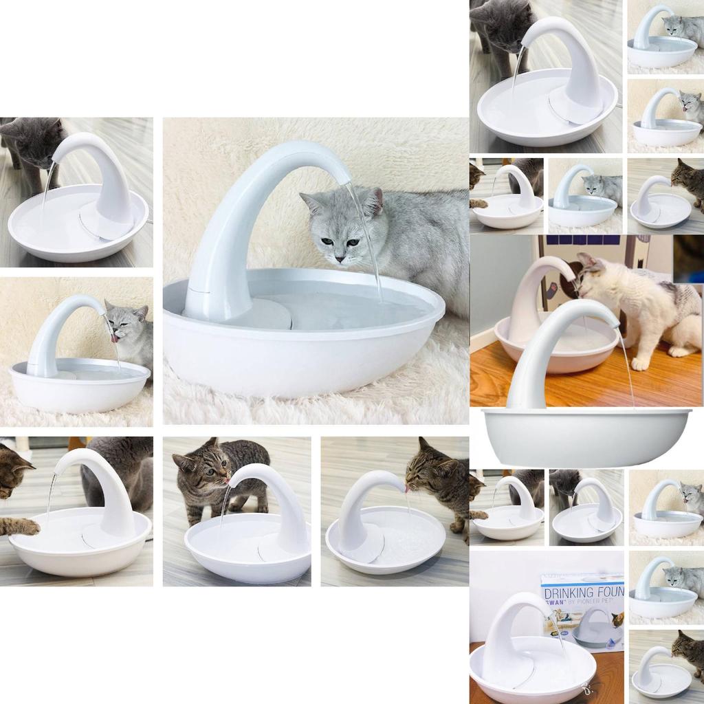 Pioneerpet Schwan Haustier-Trinkbrunnen Ideal für Katzen und Hunde mit leisem Betrieb und einfachen Reinigungsfunktionen