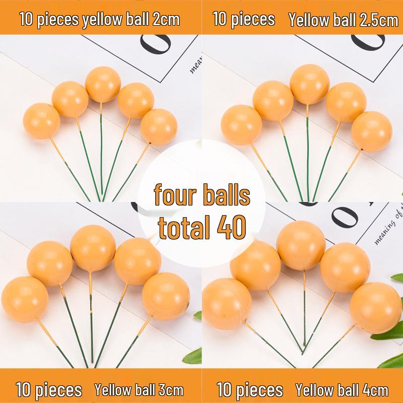 100pcs Cake Toppers: Gold, Silver, and Colorful Balls for Birthday Party Decorations