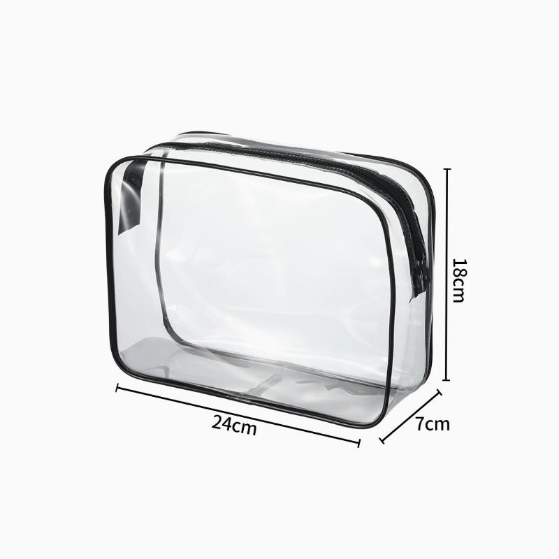 Clear Wash Bag Waterproof Zipper Storage Pouch for Women Men Cosmetic Bag Travel Make Up Organizer Pouch Wash Bag Storage Case