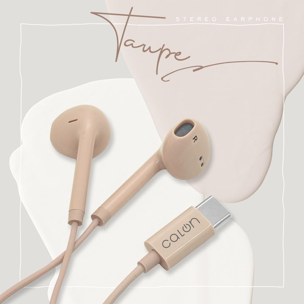 Rasta Banana Smartphone iPhone16 Android Stereo Earphone Microphone with DAC Wired Calon Taupe RESMSCD04TA Type-C