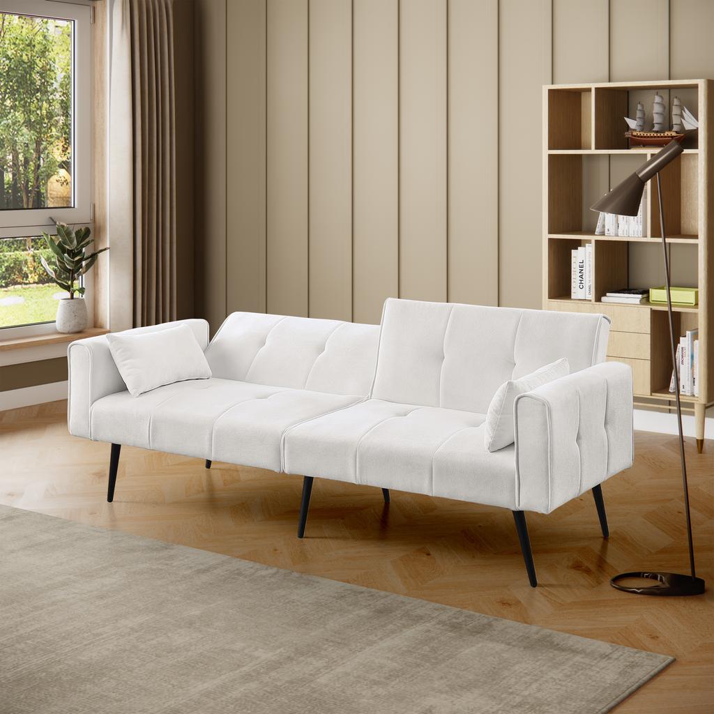 Futon Sofa Bed, Modern 68" Futon Couch Convertible to Bed, Sleeper Living Room Furniture futon set - Fits Small Spaces