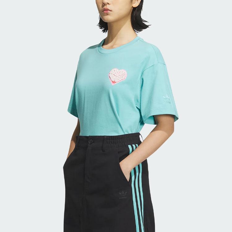 Adidas Originals V-Day Short Sleeve Tee Unisex Tops Mint-Green JE3471